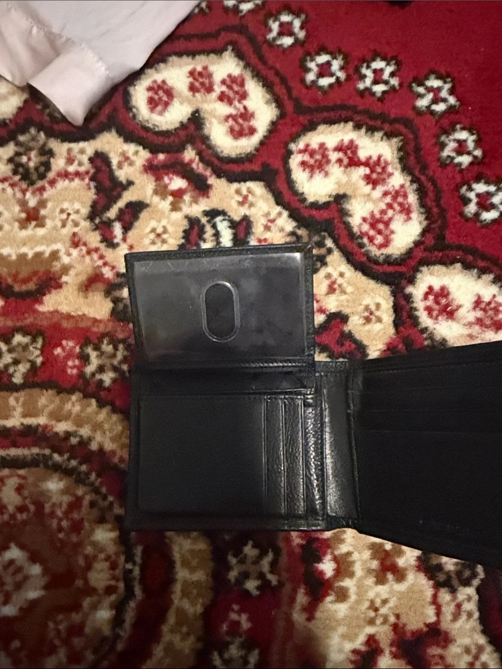 Perry Ellis Black Leather Bifold Wallet